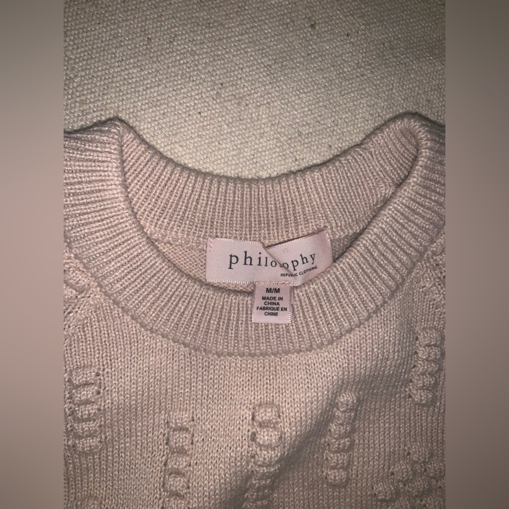 Philosophy sweater knit detail fall tan boho summer Anthropologie classic casual - Picture 3 of 5
